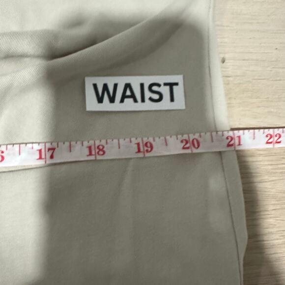 Modern Citizen Womens Fei Tie Front Organic Cotton Midi Dress Luxury Beige XL - Picture 9 of 11